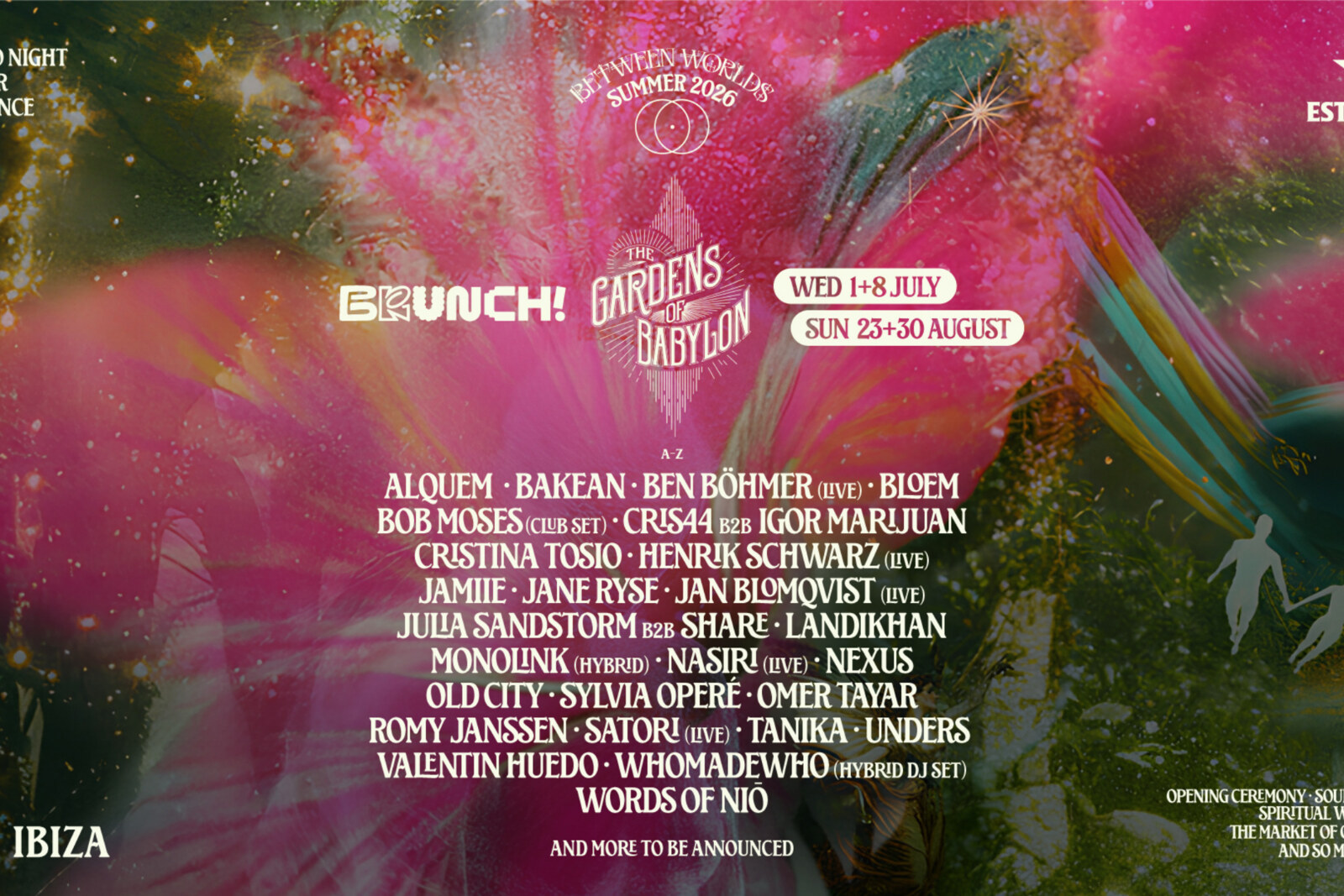 Brunch Electronik join The Gardens of Babylon for 'Between Worlds' event series at 528 Ibiza this July and August