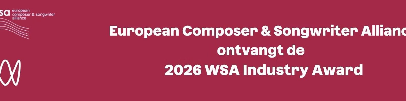 European Composer & Songwriter Alliance ontvangt de 2026 WSA Industry Award