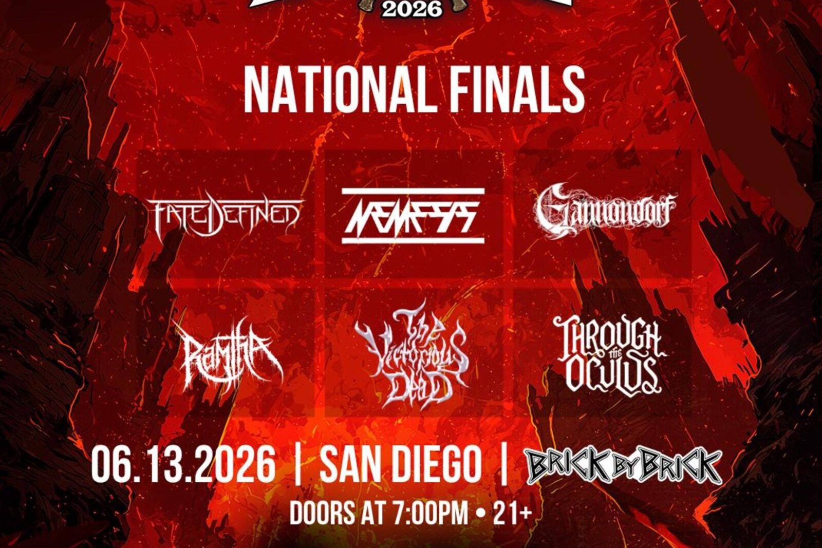 Wacken Metal Battle USA Announces 2026 National Finalists FATE DEFINED, NEMESIS, GANNONDORF, RAMTHA, THE VICTORIOUS DEAD, THROUGH THE OCULUS