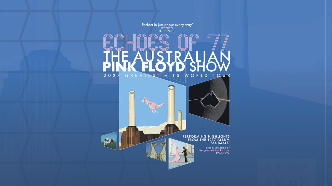 The Australian Pink Floyd Show speelt op dinsdag 23 februari 2027 in Stadsschouwburg