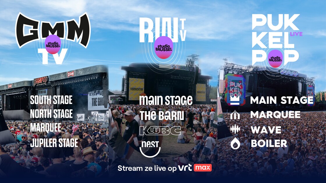 Studio Brussel en VRT MAX streamen deze zomer live de podia van de grootste festivals zoals nooit tevoren