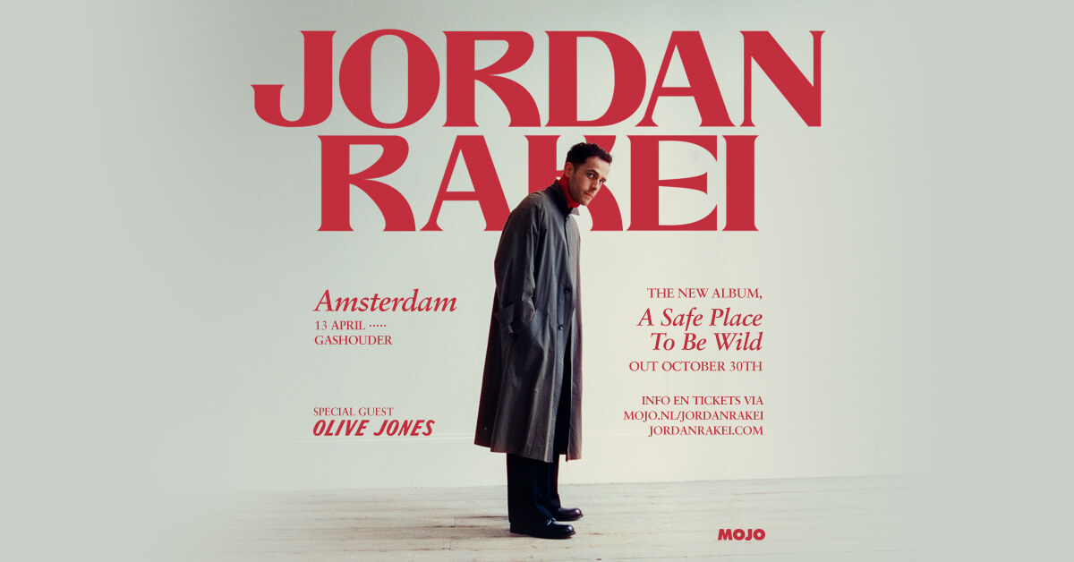 Jordan Rakei komt op 13 april 2027 naar Gashouder