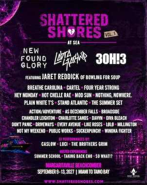 3OH!3, New Found Glory & Cobra Starship to headline inaugural Shattered Shores music cruise