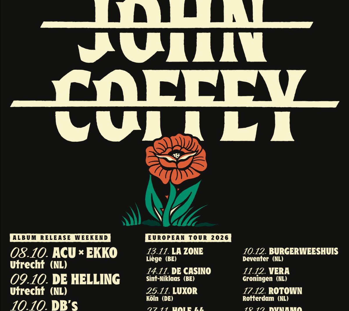 John Coffey deelt beklijvende single 'Not Alone'
