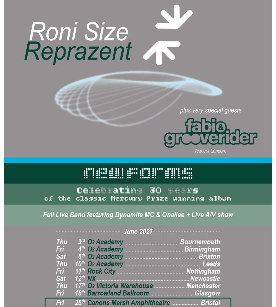 Roni Size Reprazent announce June 2027 UK tour celebrating 30 years of 'New Forms'