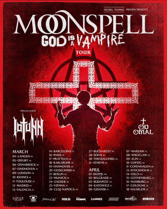 Moonspell will bring the GOD IS A VAMPIRE TOUR 2027