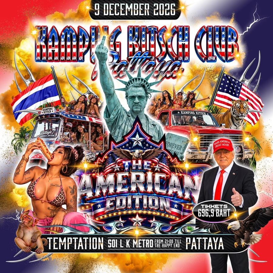 Kamping Kitsch Club trekt opnieuw naar Pattaya: “Amerika was te ver, dus doen we The American Edition gewoon in Thailand”