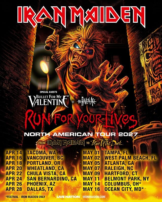 Iron Maiden announce brand new 2027 tour dates for North America