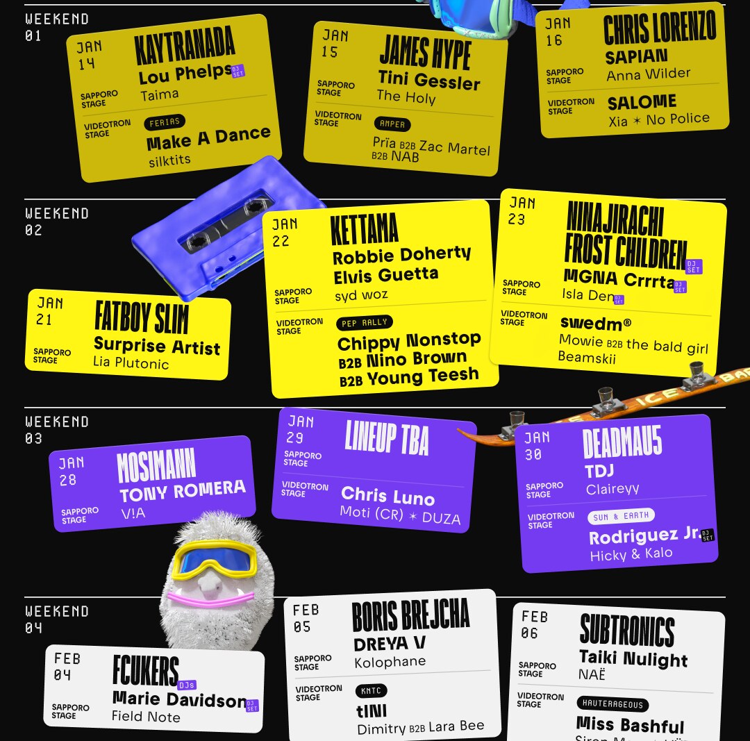 Igloofest Montreal Announces KAYTRANADA, Subtronics, KETTAMA, deadmau5, Fatboy Slim, Boris Brejcha, James Hype, Chris Lorenzo + More for 2027 Edition