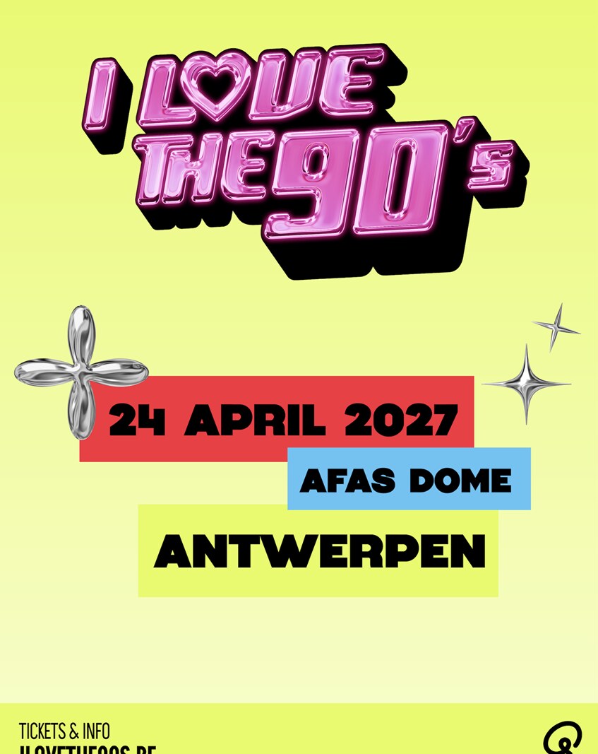 Legendarische 'I love the 90's - The party' trekt voor het eerst naar Antwerpen