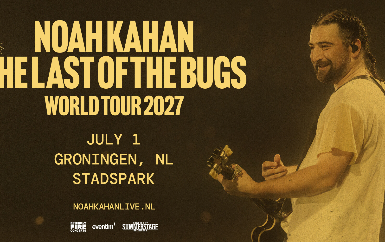 Noah Kahan geeft openluchtconcert in Groningen