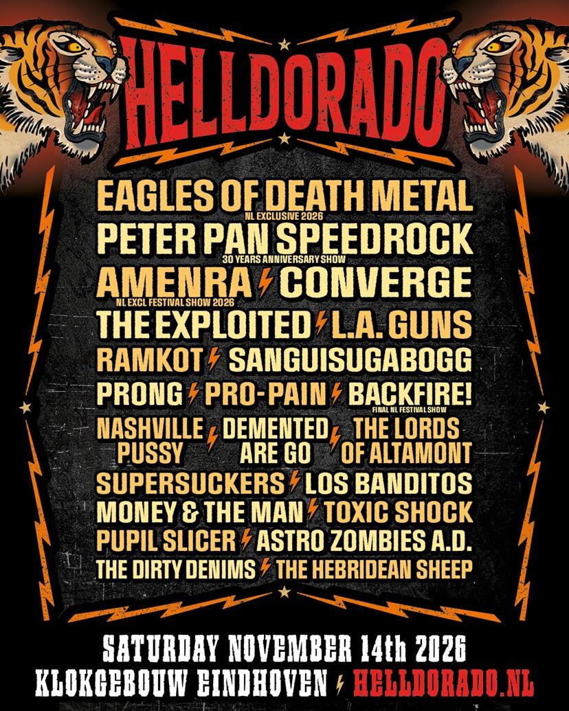 Nashville Pussy, The Lords of Altamont, Sanguisugabogg en The Hebridean Sheep completeren line-up indoor festival HELLDORADO