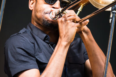 Trombone Shorty @ Les Ardentes, picture 6, photographed by Tom Stessens - FrontView Magazine