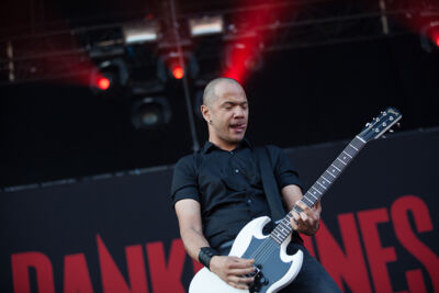 Danko Jones @ Dour 2013, picture 2, photographed by Dorien Goetschalckx - FrontView Magazine