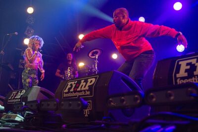 Buraka Som Sistema Feest in het park dag 3, picture 11, photographed by Philippe Janssens - FrontView Magazine