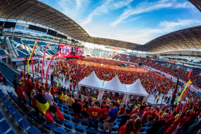 Love the samba - Belgie - Rusland @ Ghelamco arena Gent, picture 1, photographed by sven dullaert,   - FrontView Magazine