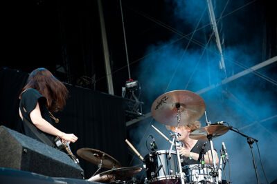 Blood Red Shoes @ Dour Festival 2014, picture 4, photographed by Magali Decamps - FrontView Magazine