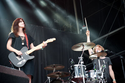 Blood Red Shoes @ Dour Festival 2014, picture 6, photographed by Magali Decamps - FrontView Magazine