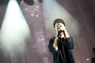 Woodkid @ Ronquières Festival 2014, picture 6, photographed by Magali Decamps - FrontView Magazine