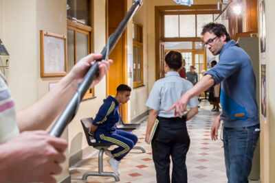 Setbezoek verfilming: "Black" @ Colignonplein Schaarbeek, foto 11, foto's door Guy Danneels - FrontView Magazine