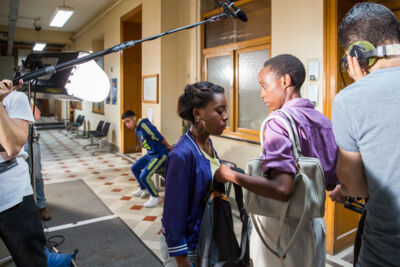 Setbezoek verfilming: "Black" @ Colignonplein Schaarbeek, foto 83, foto's door Guy Danneels - FrontView Magazine