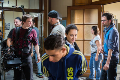 Setbezoek verfilming: "Black" @ Colignonplein Schaarbeek, foto 92, foto's door Guy Danneels - FrontView Magazine