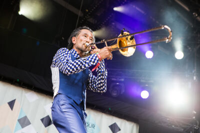 Tokyo Ska Paradise Orchestra @ Dour 2015, picture 14, photographed by Dorien Goetschalckx - FrontView Magazine