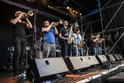 Youngblood Brass Band @ M-idzomer Leuven dag 4, picture 1, photographed by Bart Scholliers - FrontView Magazine