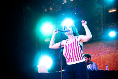 Marina P & Stand High Patrol @ Dour Festival 2019, picture 4, photographed by Magali Decamps - FrontView Magazine