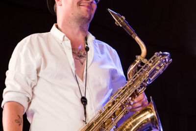 Bert Joris ft. Sam Joris Octet @ Jazz Middelheim, picture 2, photographed by Ann Carpentier - FrontView Magazine