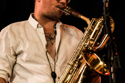 Bert Joris ft. Sam Joris Octet @ Jazz Middelheim, picture 7, photographed by Ann Carpentier - FrontView Magazine