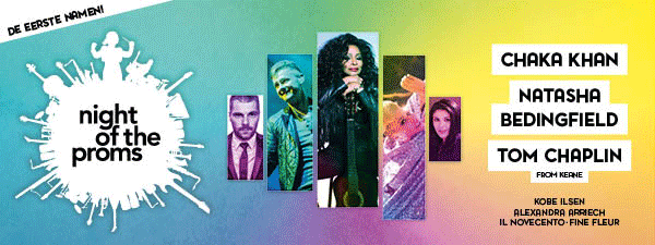 Chaka Khan, Natasha Bedingfield en Tom Chaplin van Keane op de 32ste editie van Night of the Proms