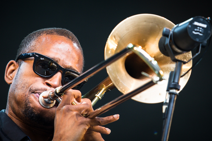 Trombone Shorty @ Les Ardentes, picture 15, photographed by Tom Stessens - FrontView Magazine