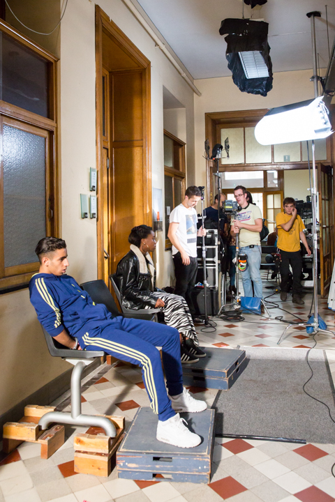 Setbezoek verfilming: "Black" @ Colignonplein Schaarbeek, foto 96, foto's door Guy Danneels - FrontView Magazine