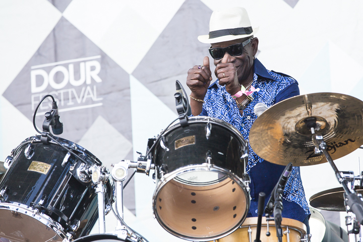 Tony Allen Review feat. Damon Albarn & Oxmo Puccino @ Dour 2015, foto 1, foto's door Dorien Goetschalckx - FrontView Magazine