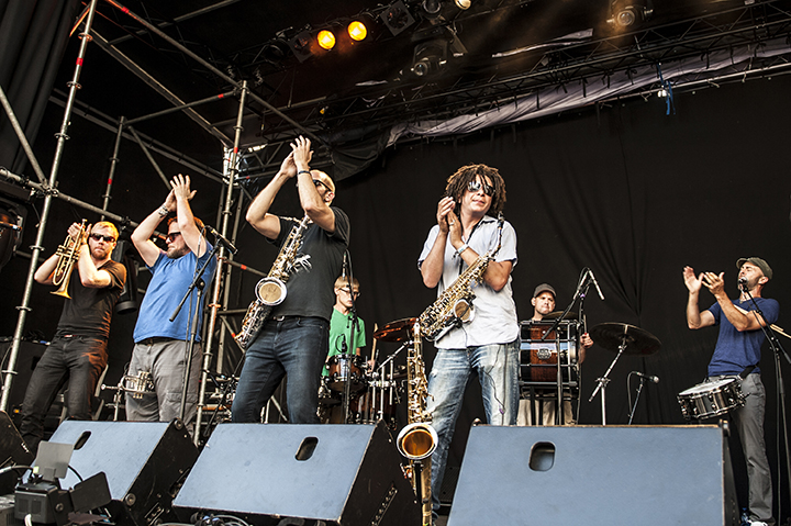Youngblood Brass Band @ M-idzomer Leuven dag 4, picture 14, photographed by Bart Scholliers - FrontView Magazine
